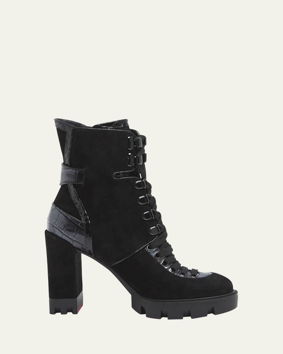 Macademia Croco Leather Red Sole Boots